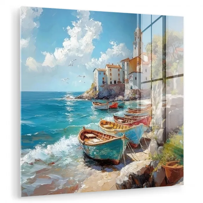 Boten - Rotsen - Zee - Zon plexiglas 5mm klein -zzzproduct_nieuw