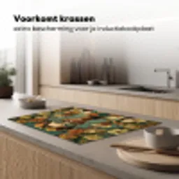 Bloemenkrans - Vrouwengezicht - Zonnebril - Oranje Inductie beschermer vinyl 3mm klein -sfeer1