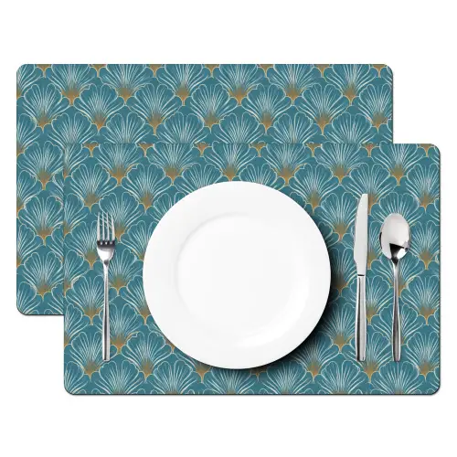Symmetrisch - Patroon - Blauw Placemat vinyl groot 368 -zzsfeer2_Kitchenyeah-website