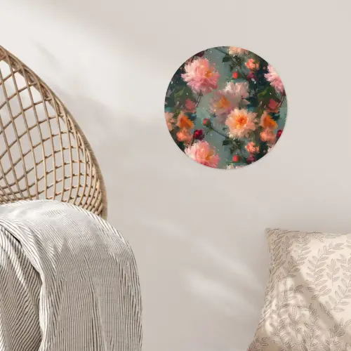 Dahlia - Bloemen - Patroon Wandcirkel behangsticker klein 186 -sfeer4