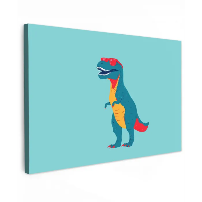 Dinosaurus - Blauw - Zonnebril canvas 2cm klein -z3d