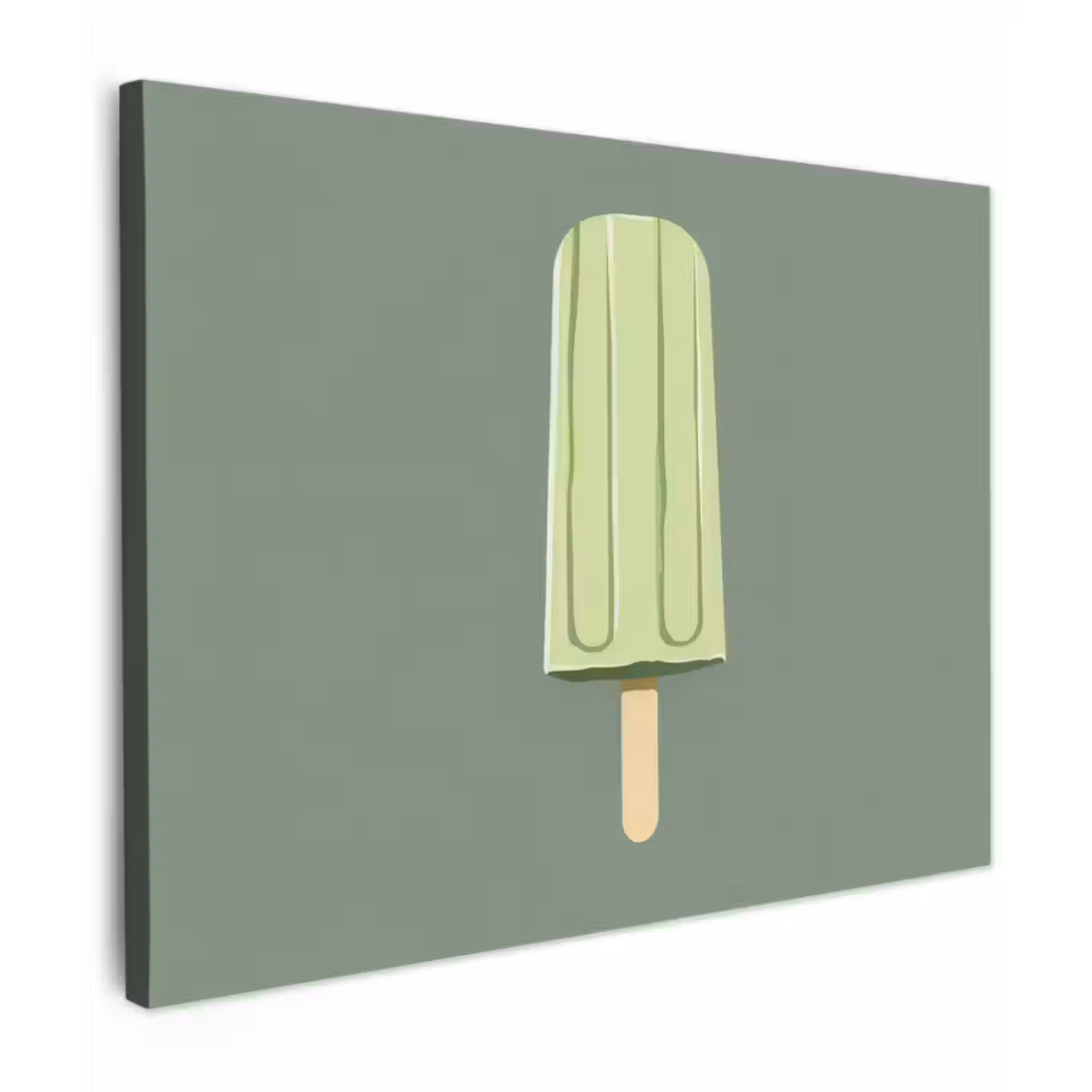 Leinwandbild - Grün - Wassereis - Stock - Illustration