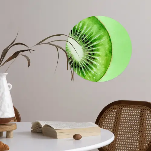 Kiwi - Groen - Fris Wandcirkel behangsticker klein -sfeer3