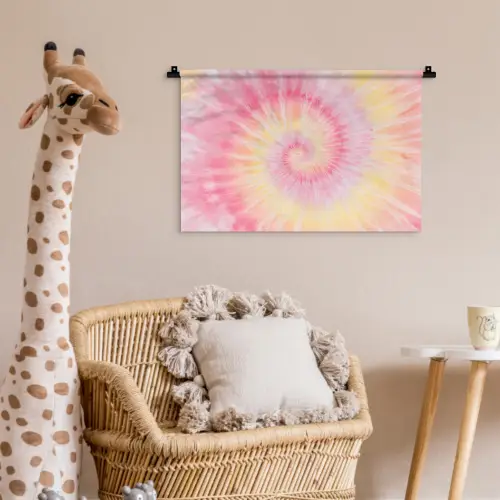 Patroon - Tie Dye - Pasteltinten - Roze Wandkleed katoen klein -wsfeer5_kind