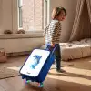 Springende blauwe dolfijn Kinderkoffer - Blauw klein -sfeer1