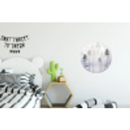 Bos - Bomen - Mist - Natuur - Illustratie - Grijs Wandcirkel aluminium klein -kinderkamer