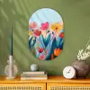 Illustratie - Bloemen - Kleurrijk Wandcirkel Ovaal Forex klein -sfeer2