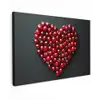 Kersen - Hart - Rood - Zwart Tuinposter op houten frame 2 cm dik klein -3d