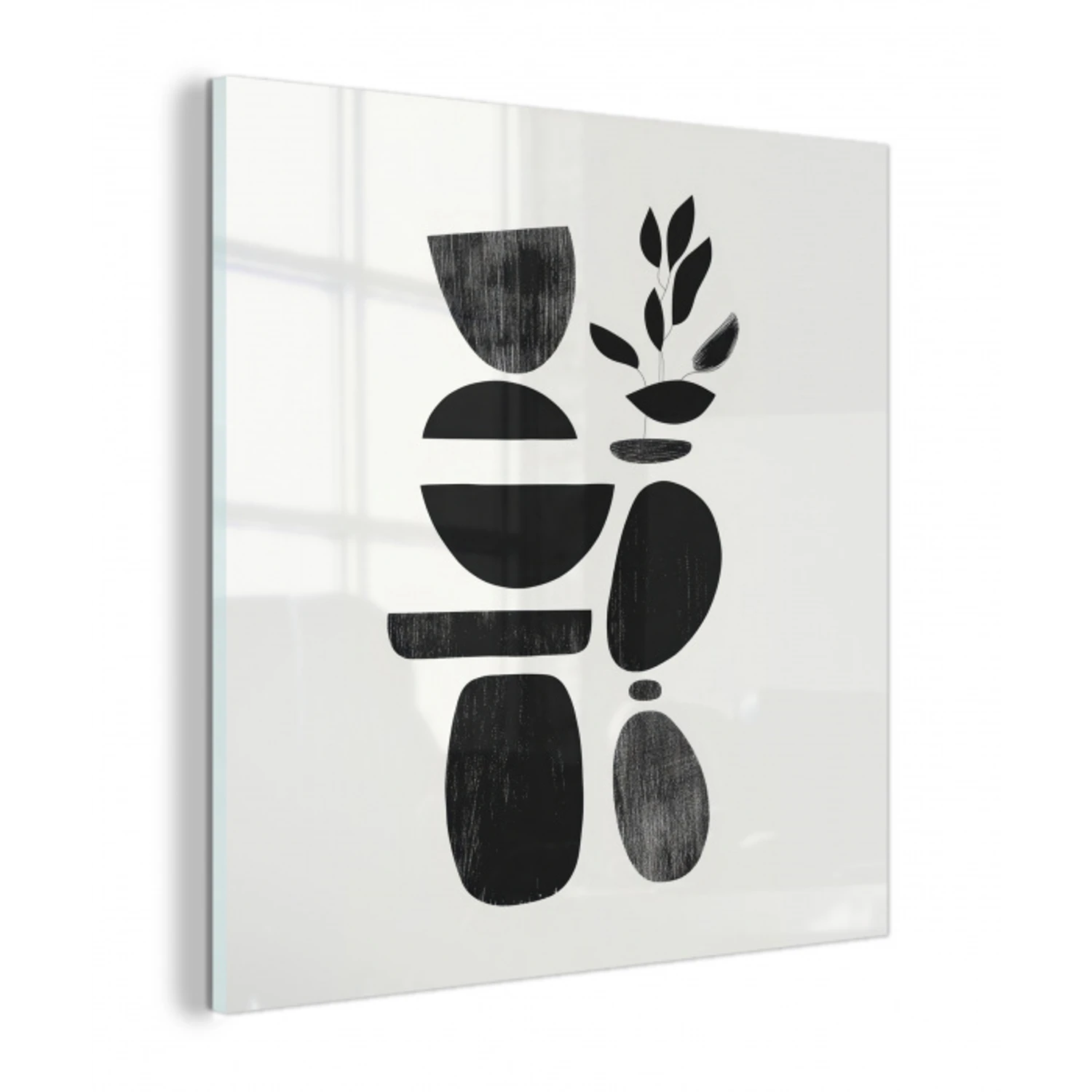 Japandi - Zwart - Abstract plexiglas 5mm klein -z3d