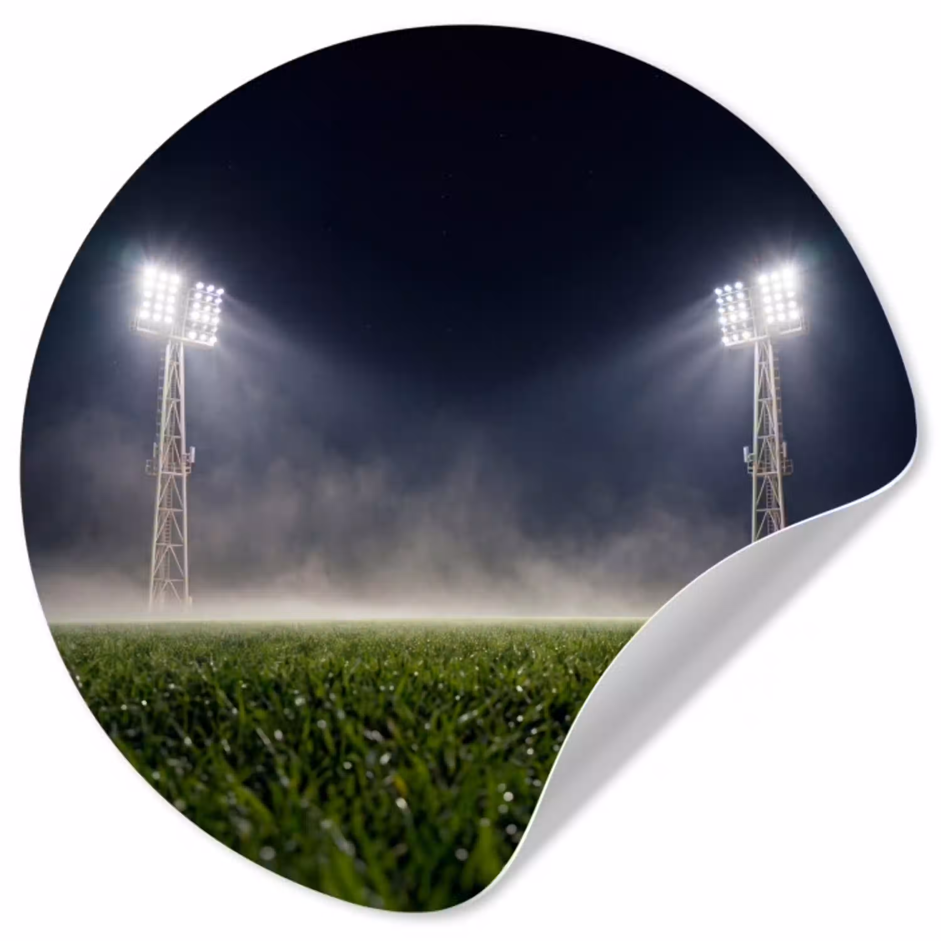 Stadion - Lichtmast - Sport - Nacht Wandcirkel behangsticker klein -3d