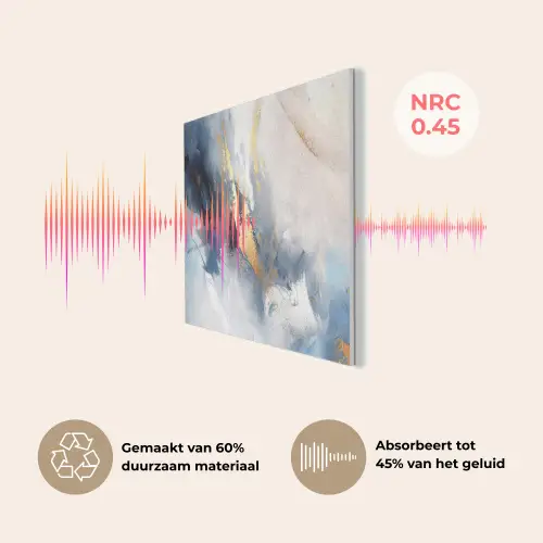 Blauw - Modern - Marmer - Abstract - Goud PET vilt klein -USP_NL