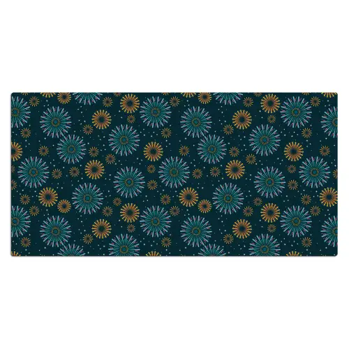 Blauw - Patroon - Retro Muismat XXL klein 681 -3d_leeg