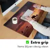 Olifanten - Grasland - Zonsondergang Muismat XXL klein -sfeer3
