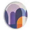 Vormen - Abstract - Grafisch - Oranje Akoestische PET Vilt - Rond klein -3d