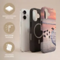 Meeuwen - Strand - Zee - Roze Toughcase MagSafe Apple iPhone 17 klein -USP_Lagen_NL
