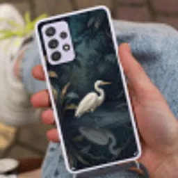 Reiger - Water - Natuur - Modern - Wit Hoesje Samsung Galaxy A52 5G met koord klein -sfeer3