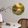 Eenden - Vijver - Bloemen Wandcirkel behangsticker klein -sfeer3