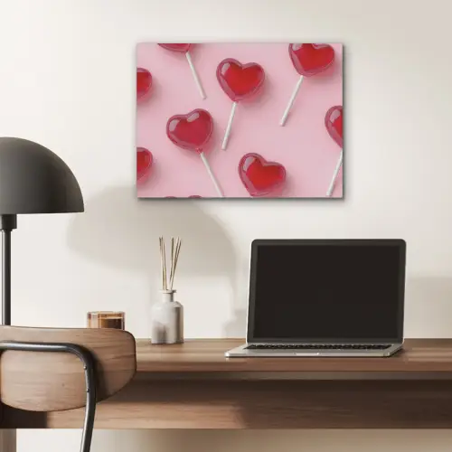 Lollies - Hartjes - Roze PET vilt klein -sfeer5