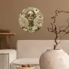 Vrouw - Bloemen - Zonnebril - Wit Wandcirkel behangsticker klein -sfeer1