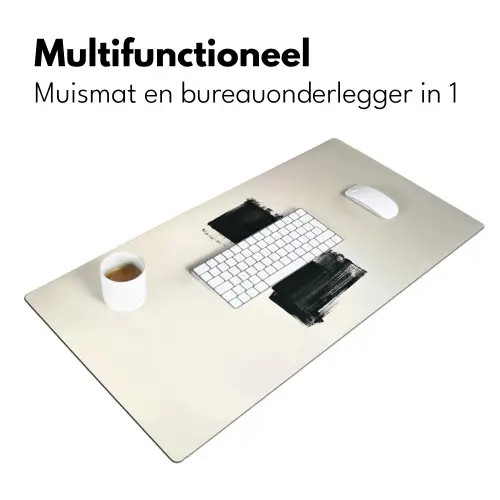 Rechthoeken - Penseelstreken - Abstract - Zwart Muismat XXL klein -sfeer4