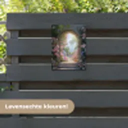 Doorkijk - Rozen - Vintage - Bloemen tuinposter los doek klein -sfeer3
