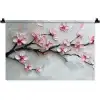 Bloesem - Kunstzinnig - Roze - Sakura Wandkleed katoen klein -zz3d