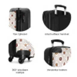 Oranje strand print NBS - Handbagage koffer - Volwassenen Unisex middel zzzzzzzbolletjes_NL
