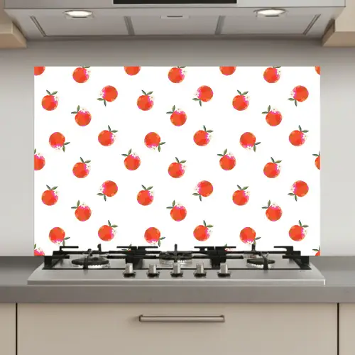 Oranje - Sinaasappel - Bloemetje keuken achterwand spatscherm klein 900 -3d_website