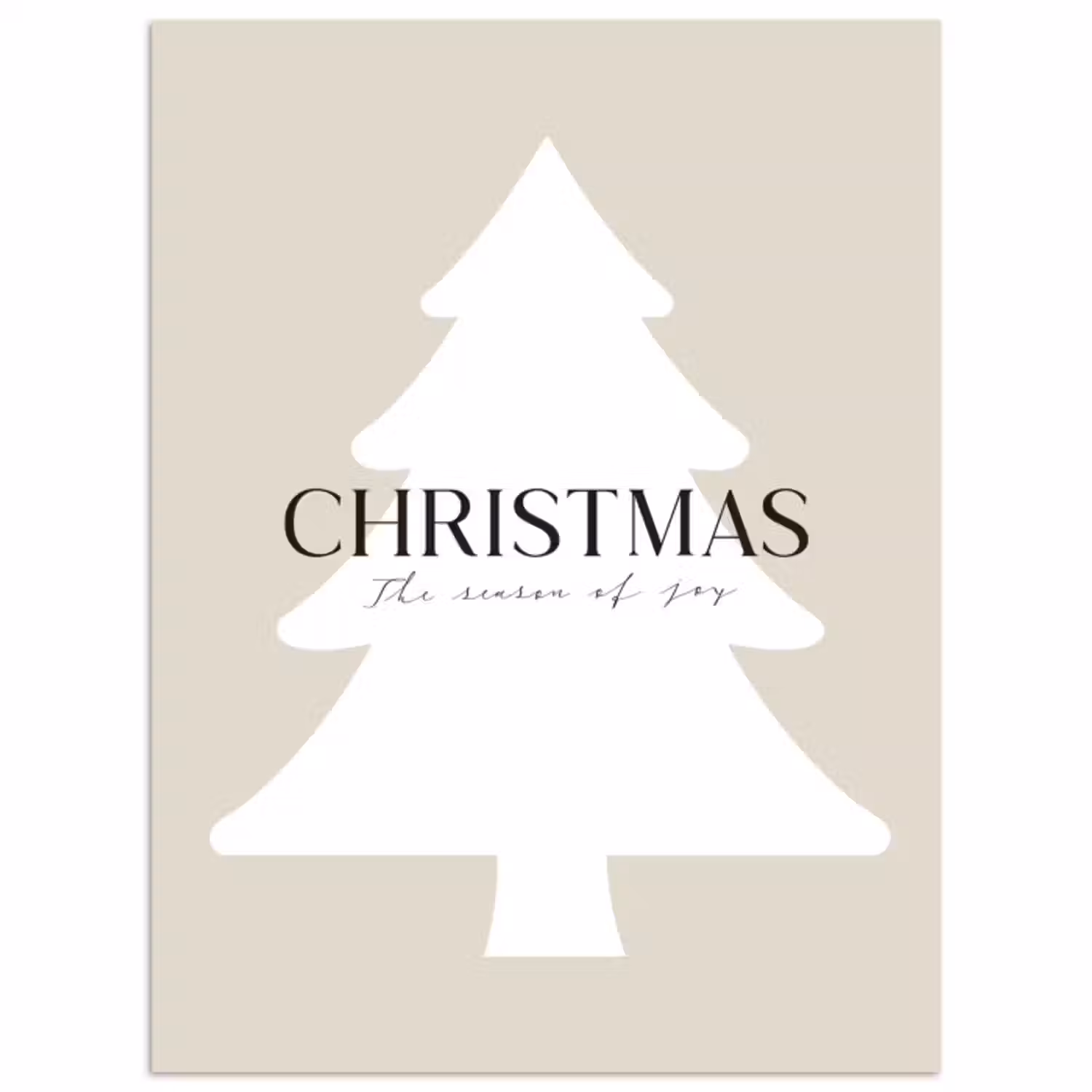 Poster – Kerstboom - Japandi - Christmas - Beige