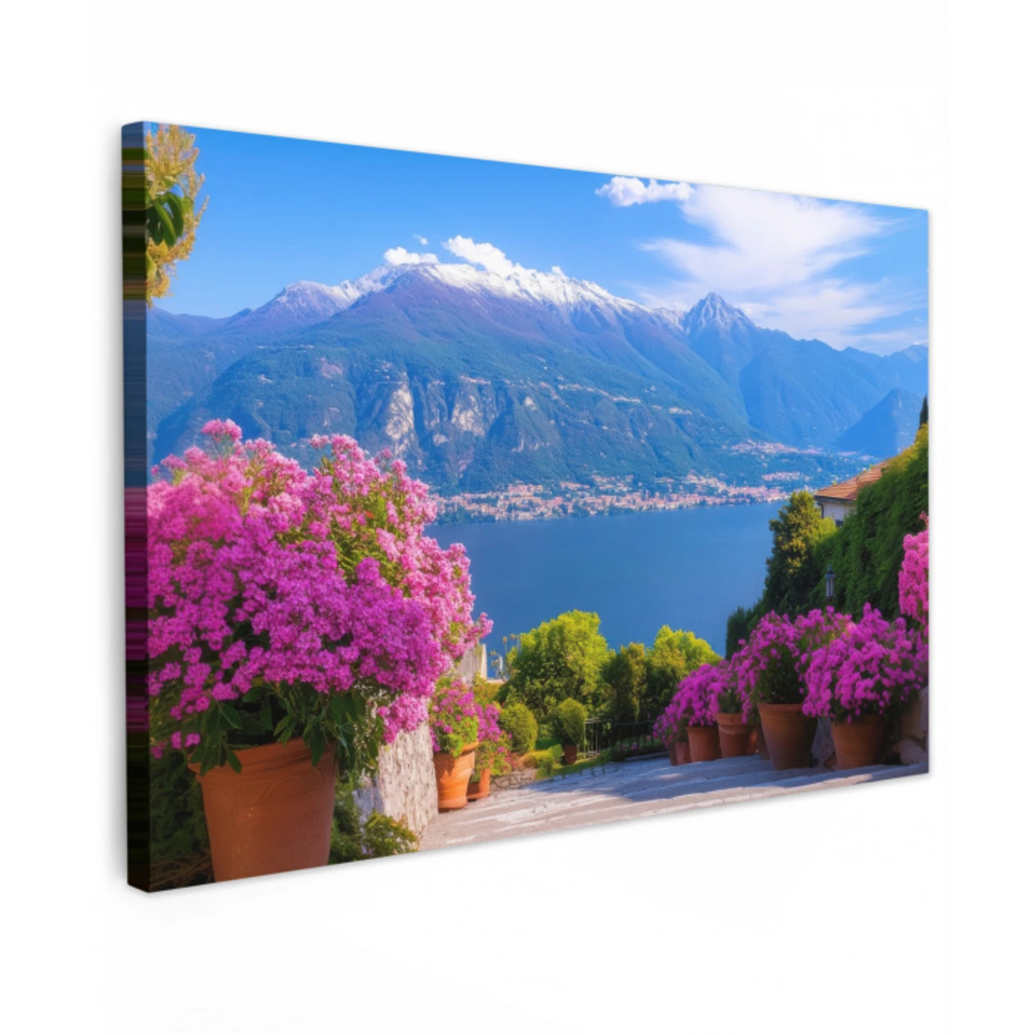 Lake Como - Italië - Landschap Tuinposter op houten frame 2 cm dik klein -3d