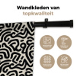 Modern - Abstract - Zwart Wandkleed katoen klein 269 -sfeer2