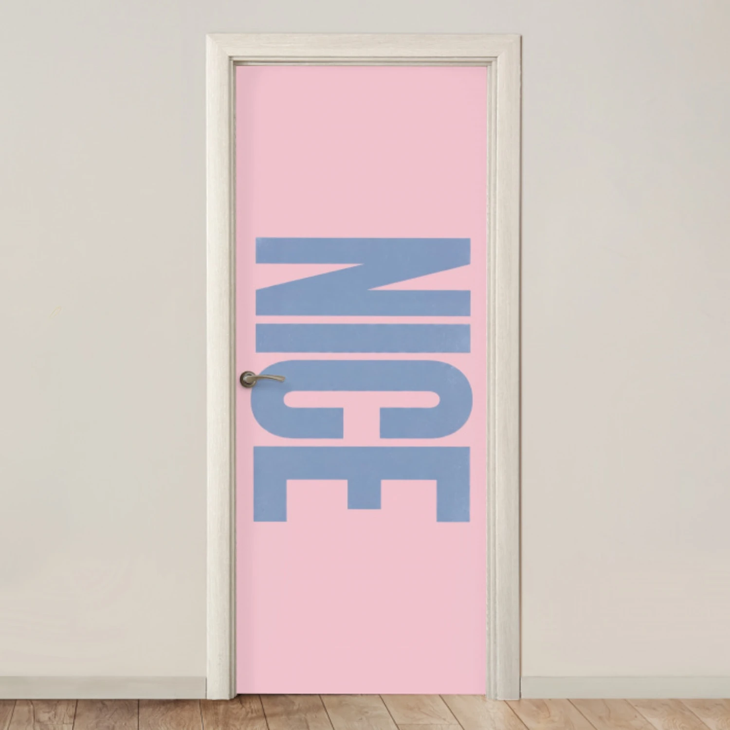 Nice - Paars - Roze deurposter klein -3d_beige