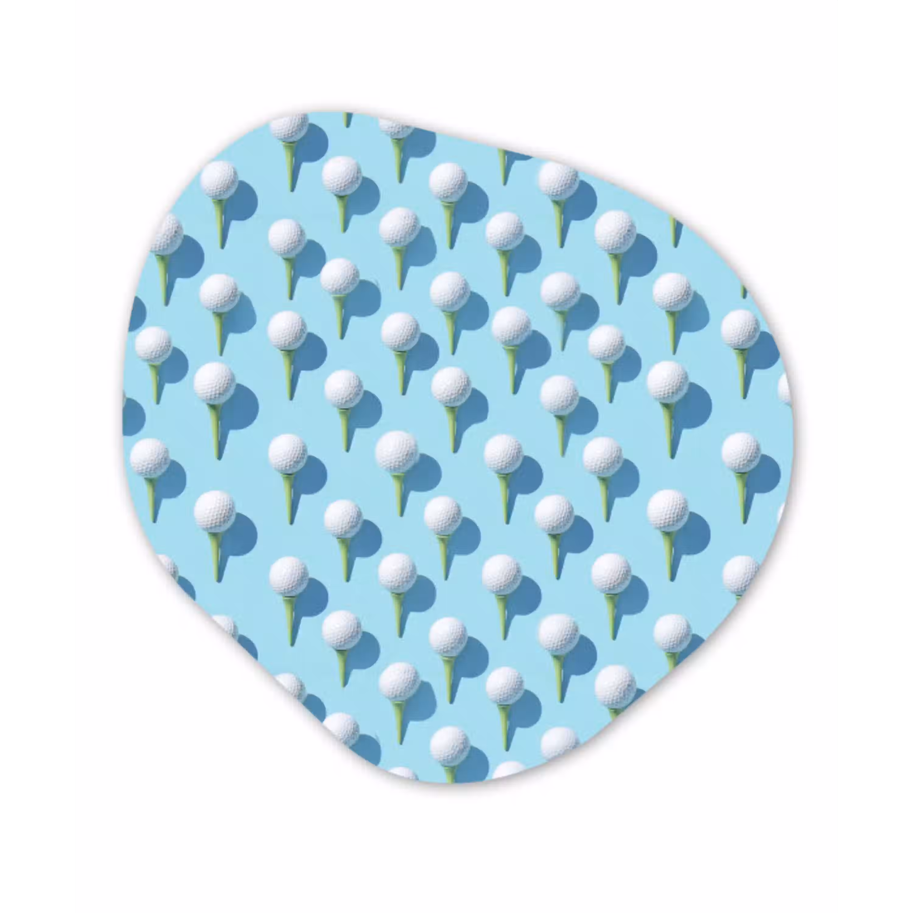Golf - Ballen - Blauw Wandcirkel Organisch Aluminium middel 851 -3d