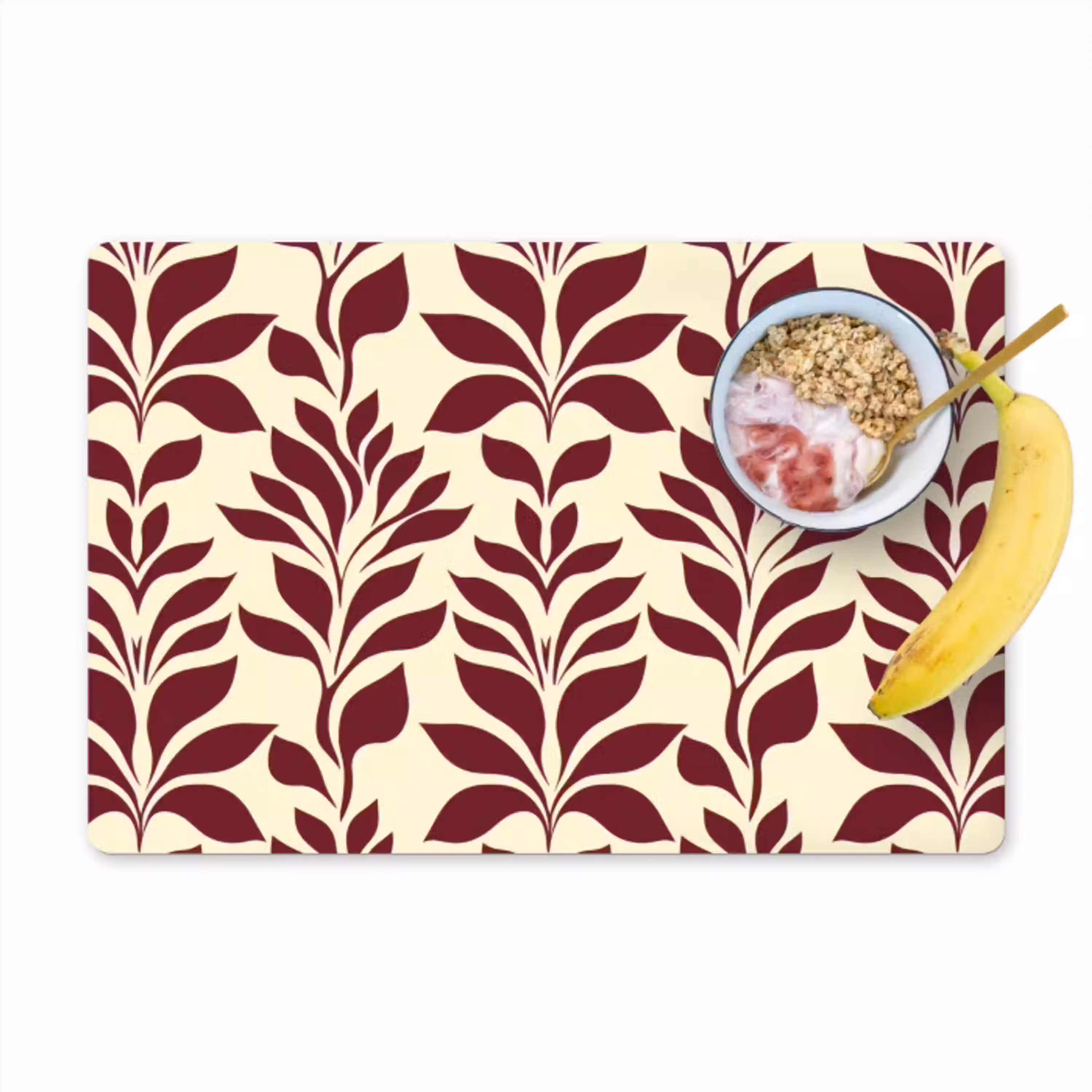 Abstract - Bladeren - Burgundy Placemat vinyl groot 368 -zzzproduct_Kitchenyeah-website