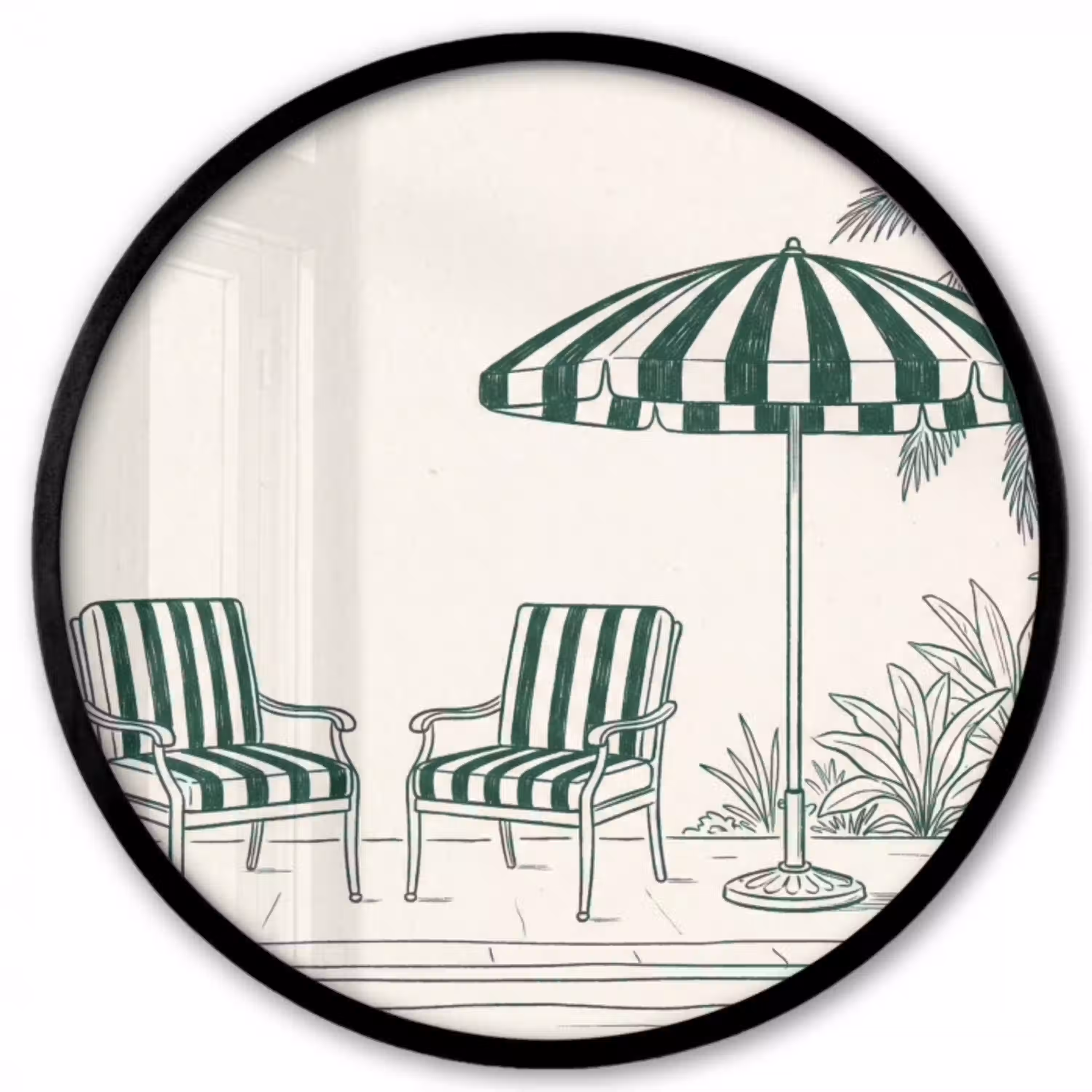 Terras - Illustratie - Groen Fotolijst rond zonder passe partout klein -3d