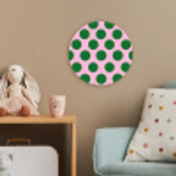 Polkadots - Patroon - Groen Wandcirkel kunststof plaat 5mm dik klein 188 -tsfeer1_kind
