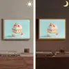 Slagroom - Taart - Blauw - Eten Light Box met batterij (Wandlamp) middel -sfeer3