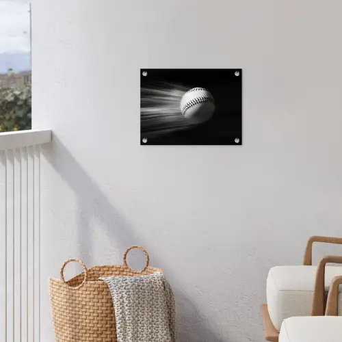 Honkbal - Wit - Vliegt tuinposter los doek klein -sfeer8