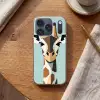 Giraffe - Illustratie - Bruin - Minimalistisch Telefoonhoesje iPhone 17 Pro klein -sfeer1