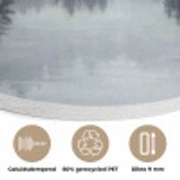 Bos - Meer - Mist - Natuur - Grijs Akoestische PET Vilt - Rond klein -closeup_NL
