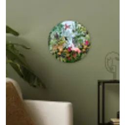 Jungle - Natuur - Jongens - Meisjes - Kinderen - Zebra - Flamingo Wandcirkel kunststof plaat 5mm dik klein -sfeer3