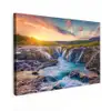 Watervallen in de Ochtendgloren Tuinposter op houten frame 2 cm dik klein -3d