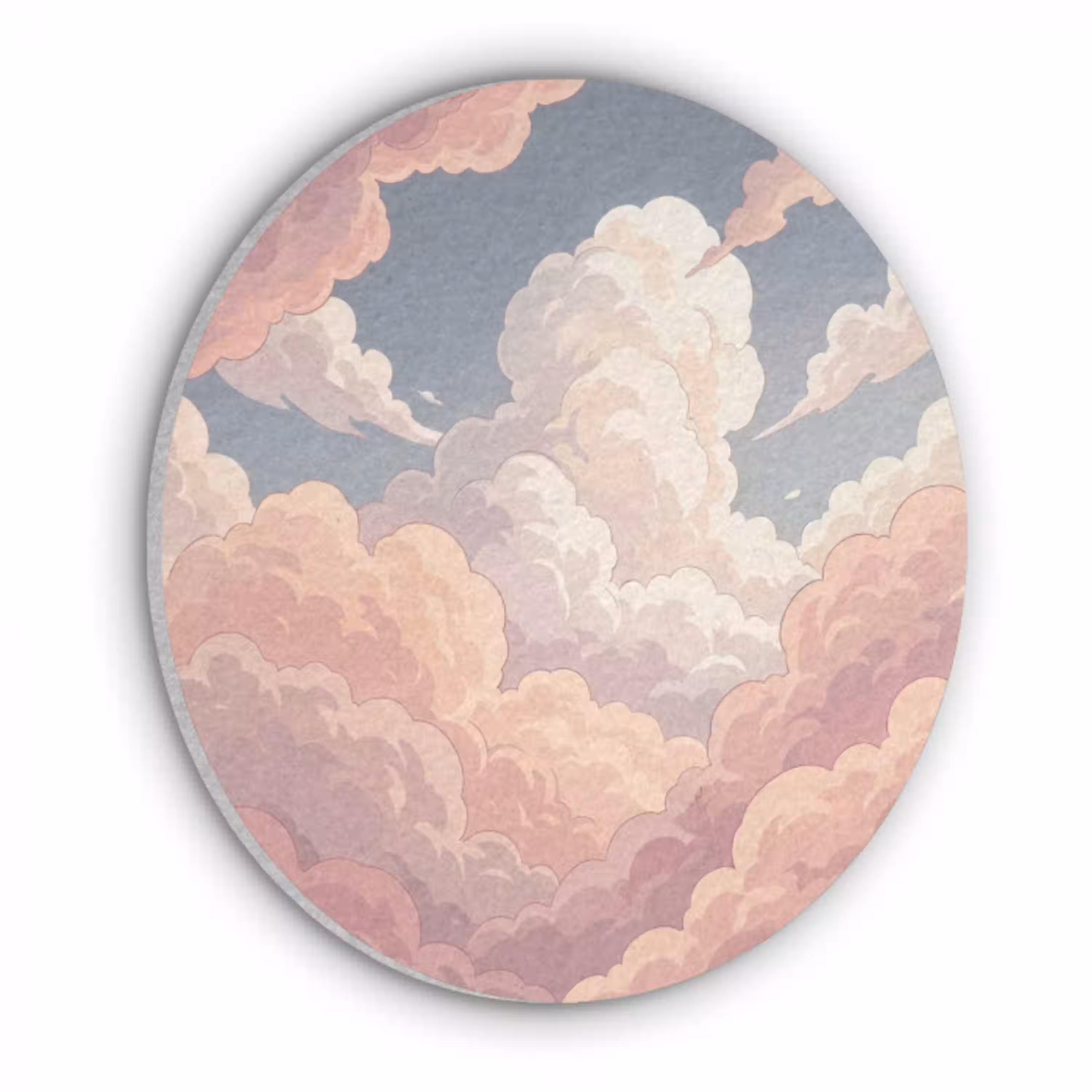 Wolken - Lucht - Natuur - Pastel - Roze Akoestische PET Vilt - Rond klein -3d