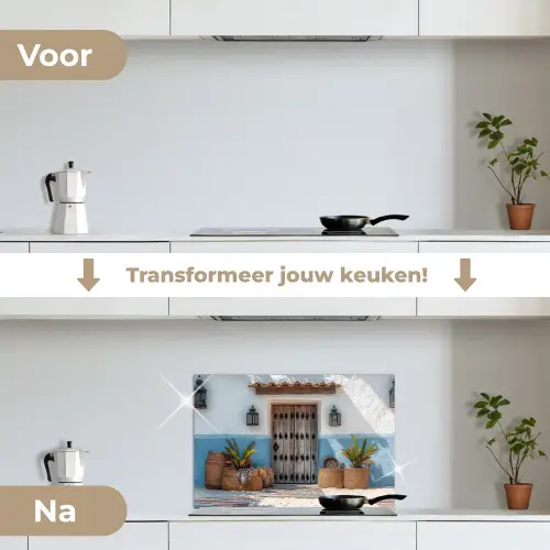 Deur - Manden - Planten keuken achterwand spatscherm klein -voor_na_NL