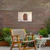 Houten - Deur - Lantaarn Tuinposter op houten frame 2 cm dik klein -sfeer3