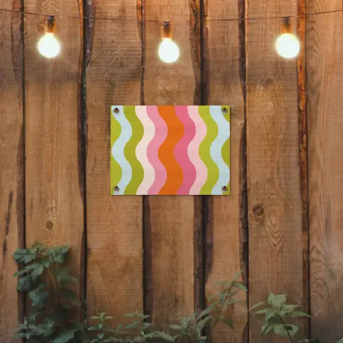 Banen - Golven - Kleurrijk - Verticaal tuinposter los doek klein -sfeer1