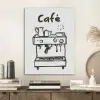 Illustratie - Café - Koffiemachine - Kopjes PET vilt klein -sfeer1