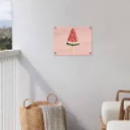 Watermeloen - Ijsje - Pitjes - Rood tuinposter los doek klein -sfeer8