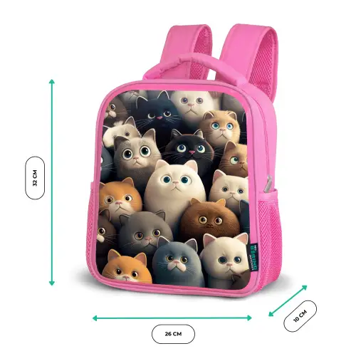 Kattenkabaal Kinderrugzak - Roze middel -productfoto_formaten