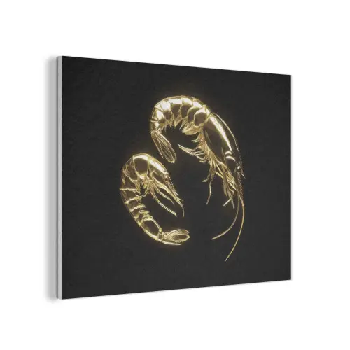 Garnalen - Zwart - Goud - Dieren PET vilt klein -3d